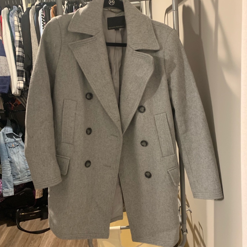 Banana Republic Gray Pea Coat